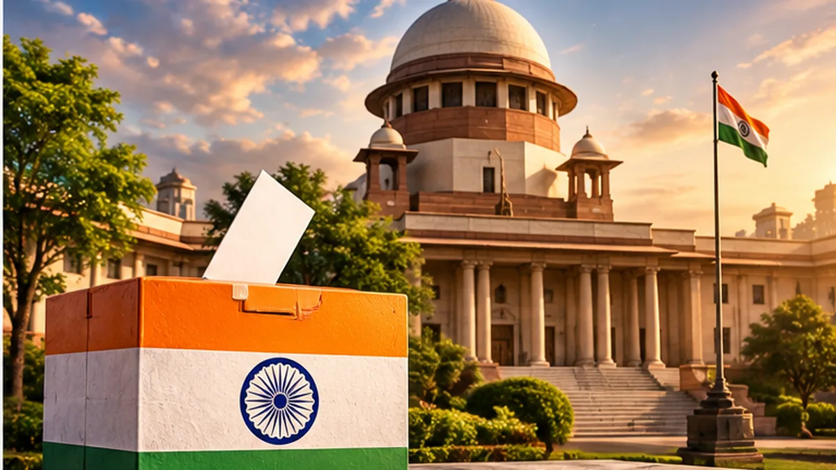 Illustration representing India voting administration