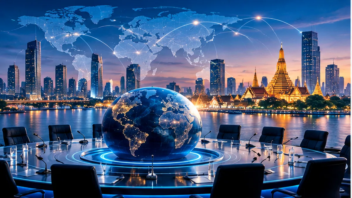 Conceptual editorial illustration for world news; not an actual event photograph